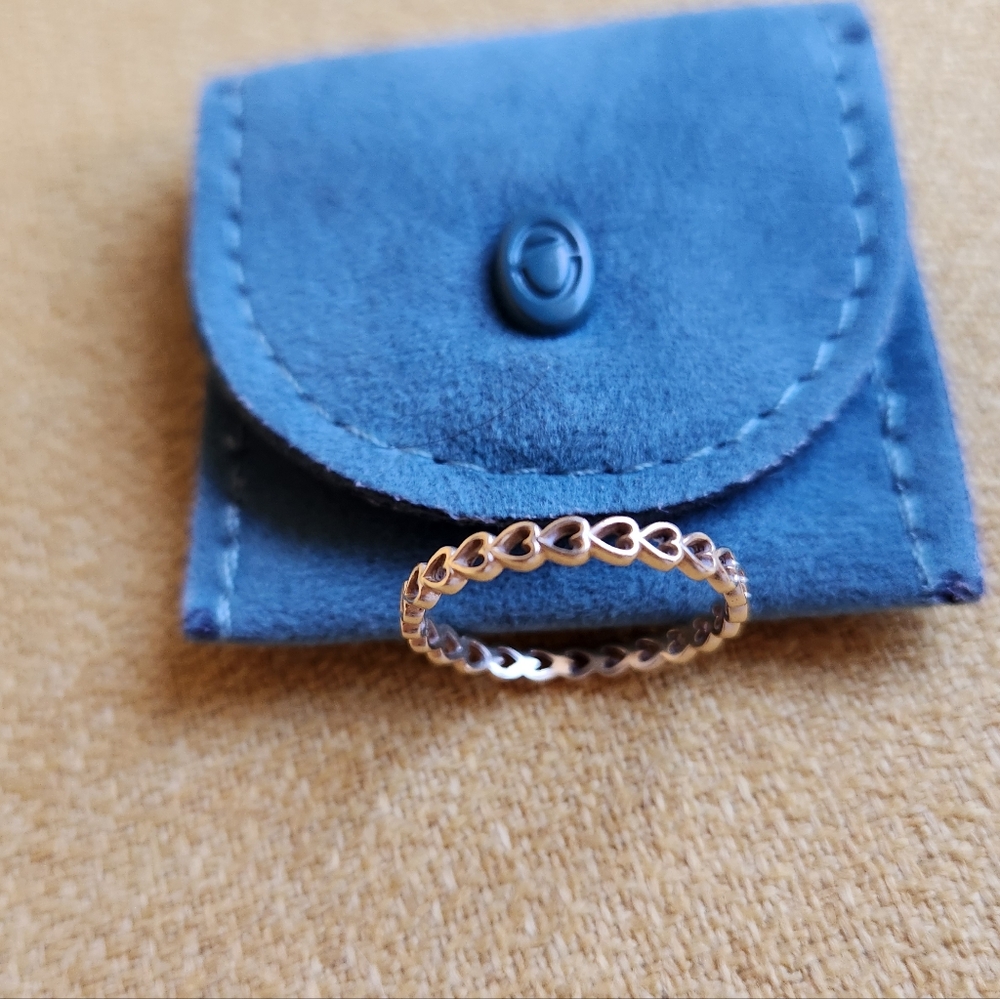 Aurate Infinity Heart Ring,  14K Solid yellow gold, Size 7